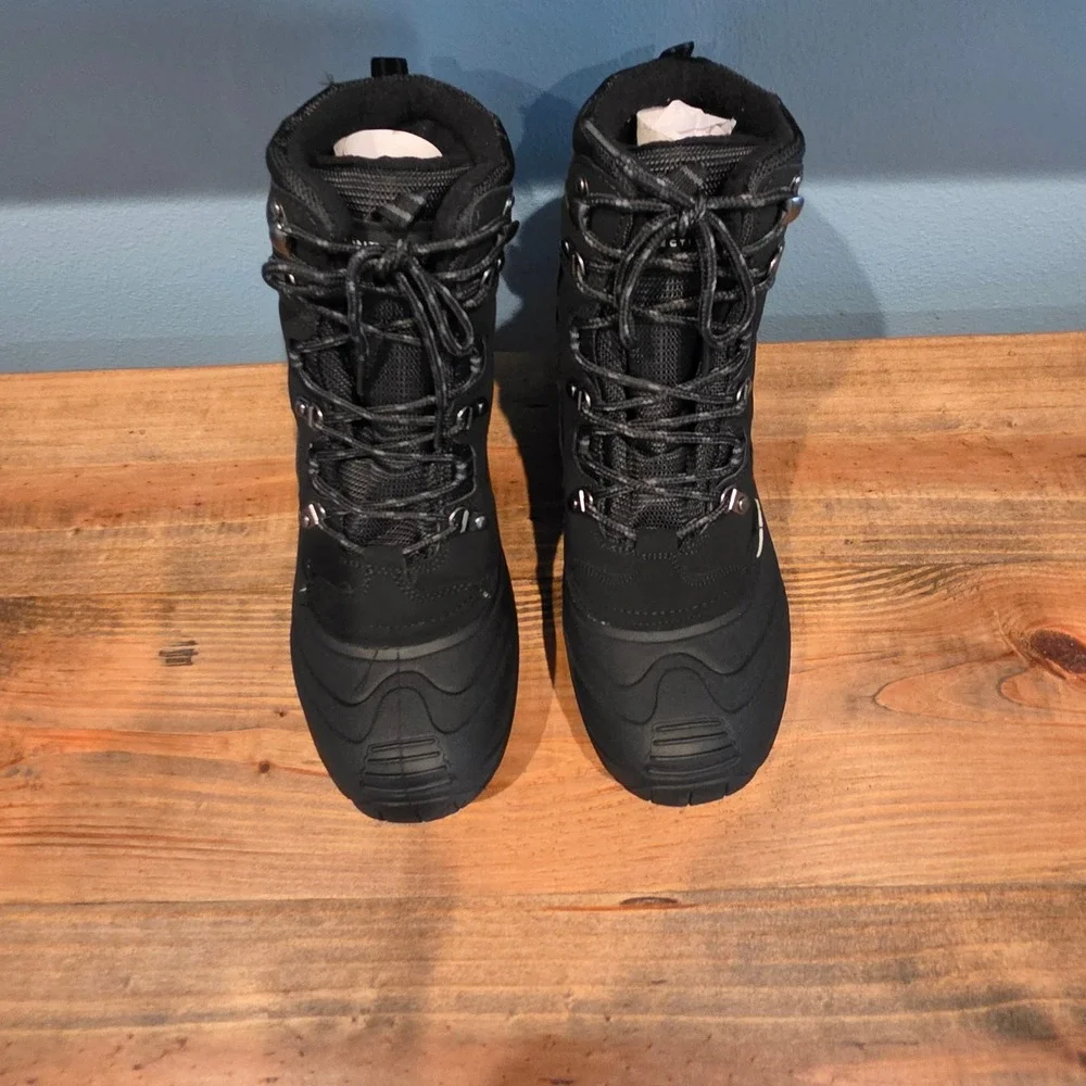 London Fog Mens Breckenridge Winter Boots Black Insulated Waterproof 8M CL30322M